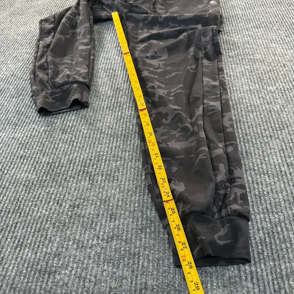 Camo Jogger Pants Size M Black Gray Camouflage Athletic Gym Lounge Spandex Blend